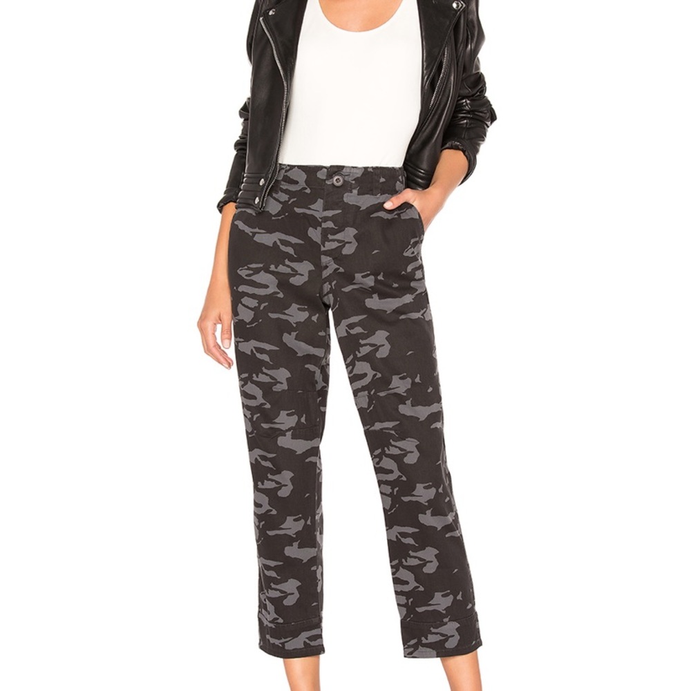 NWT Monrow Military Camo High Rise Casual Pants